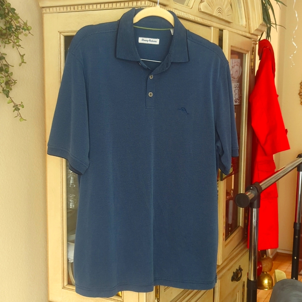 Men's large Tommy Bahama silk feel microfiber breathable shirt large l polo